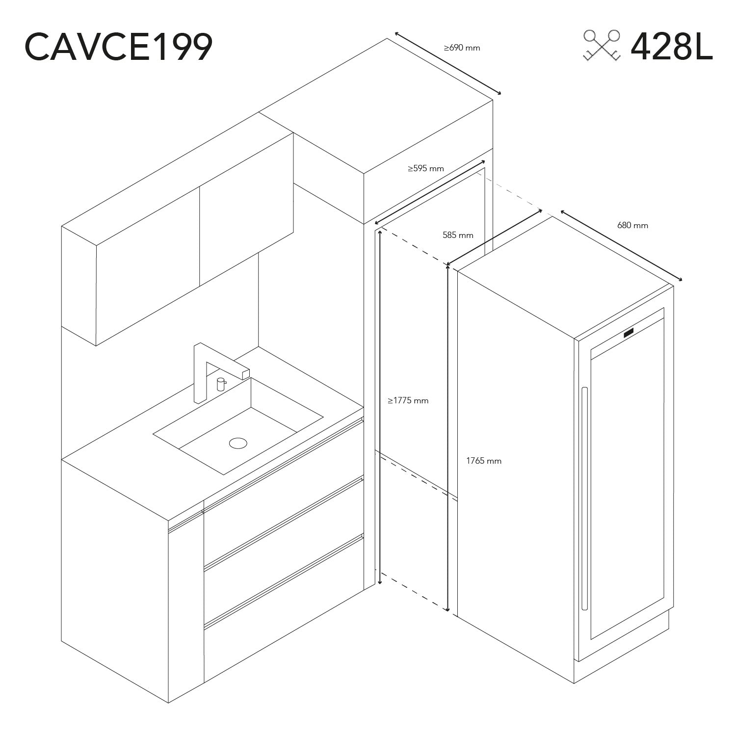 Wine refrigerator 199 bottles CAVCE199