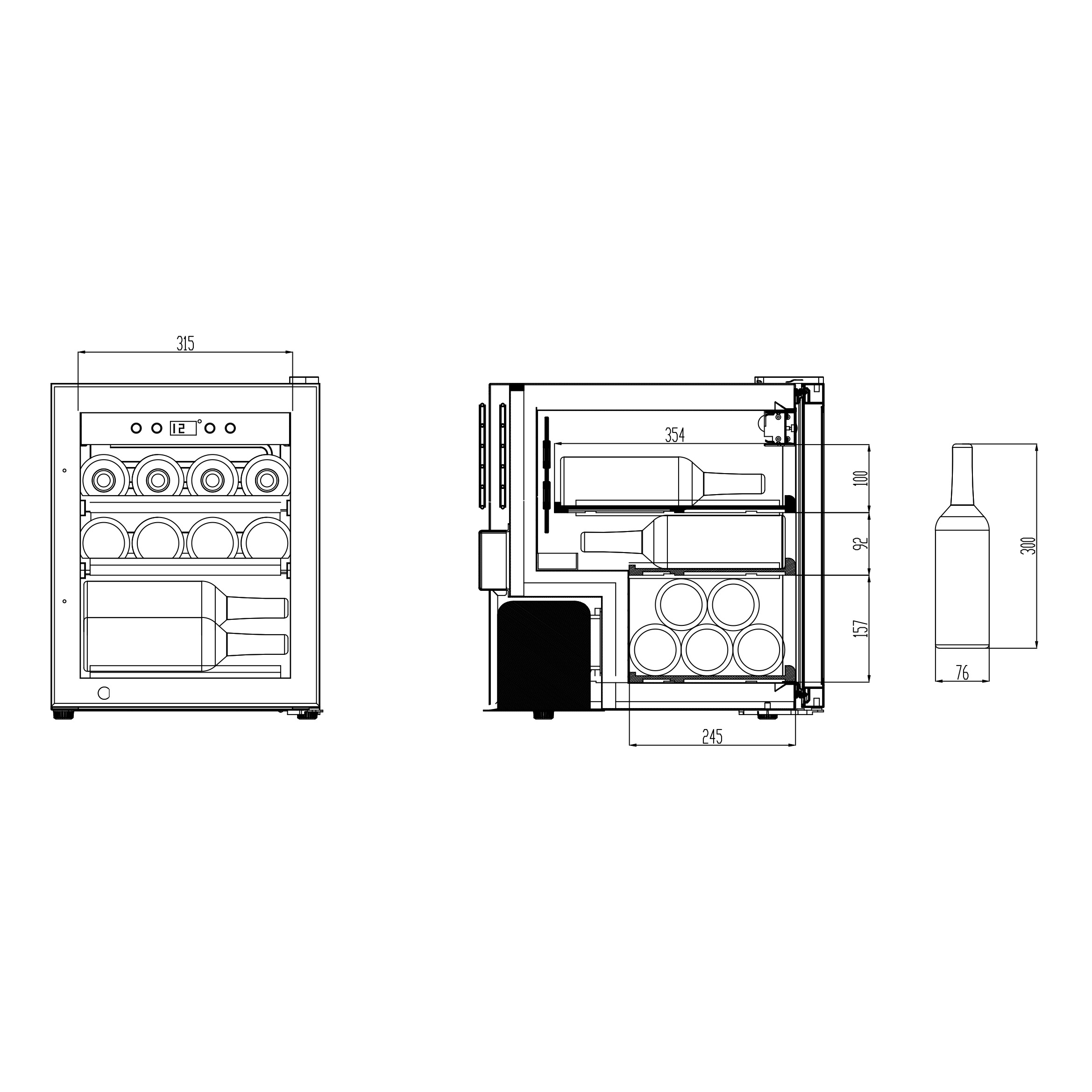 Weinkühlschrank 12 Flaschen Caso WineSafe 12 Classic