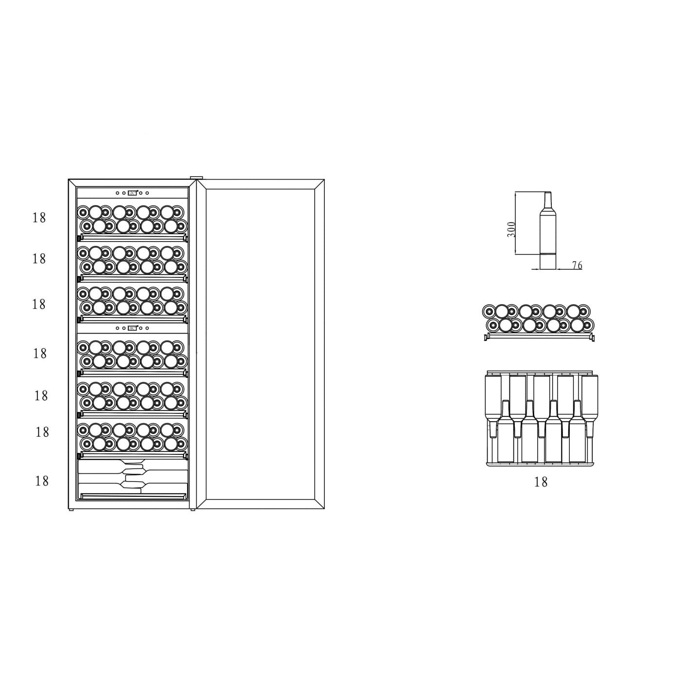 Weinkühlschrank 126 Flaschen WineExpert 126 Stainless