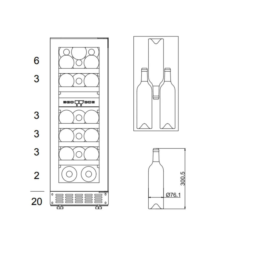 Wine refrigerator 20 bottles WineCave 800 30D Stainless