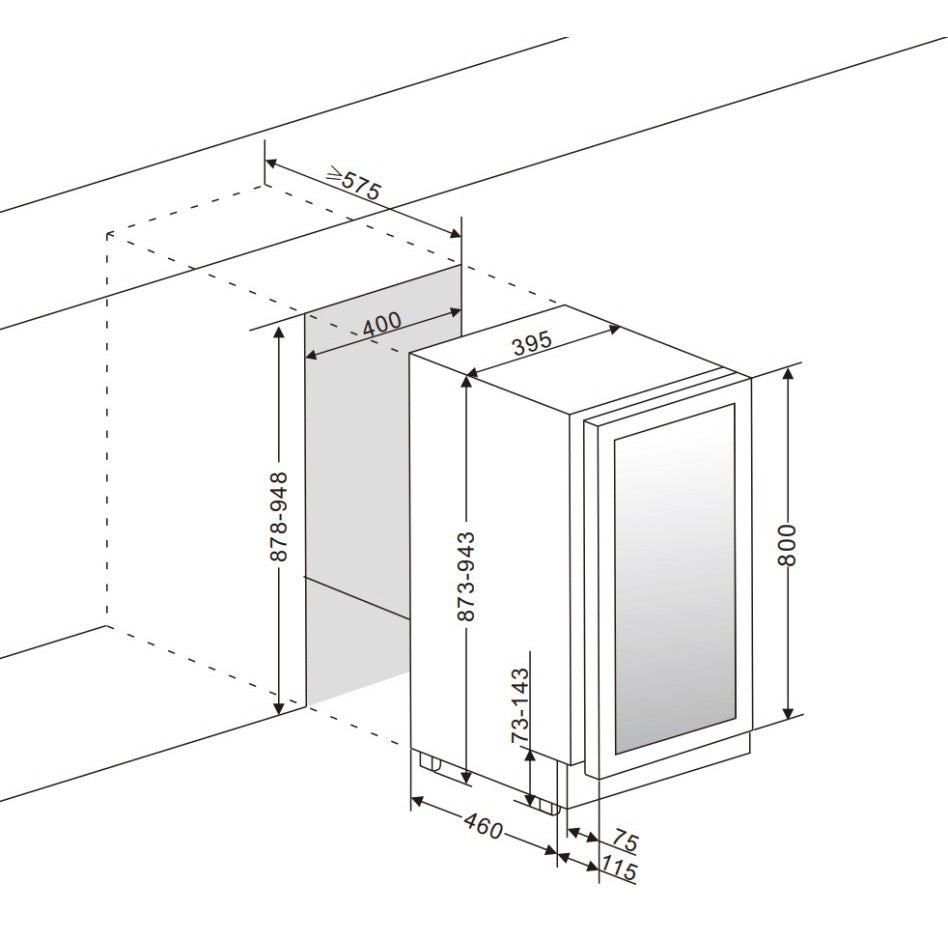 Weinkühlschrank 34 Flaschen WineCave 800 40D Stainless