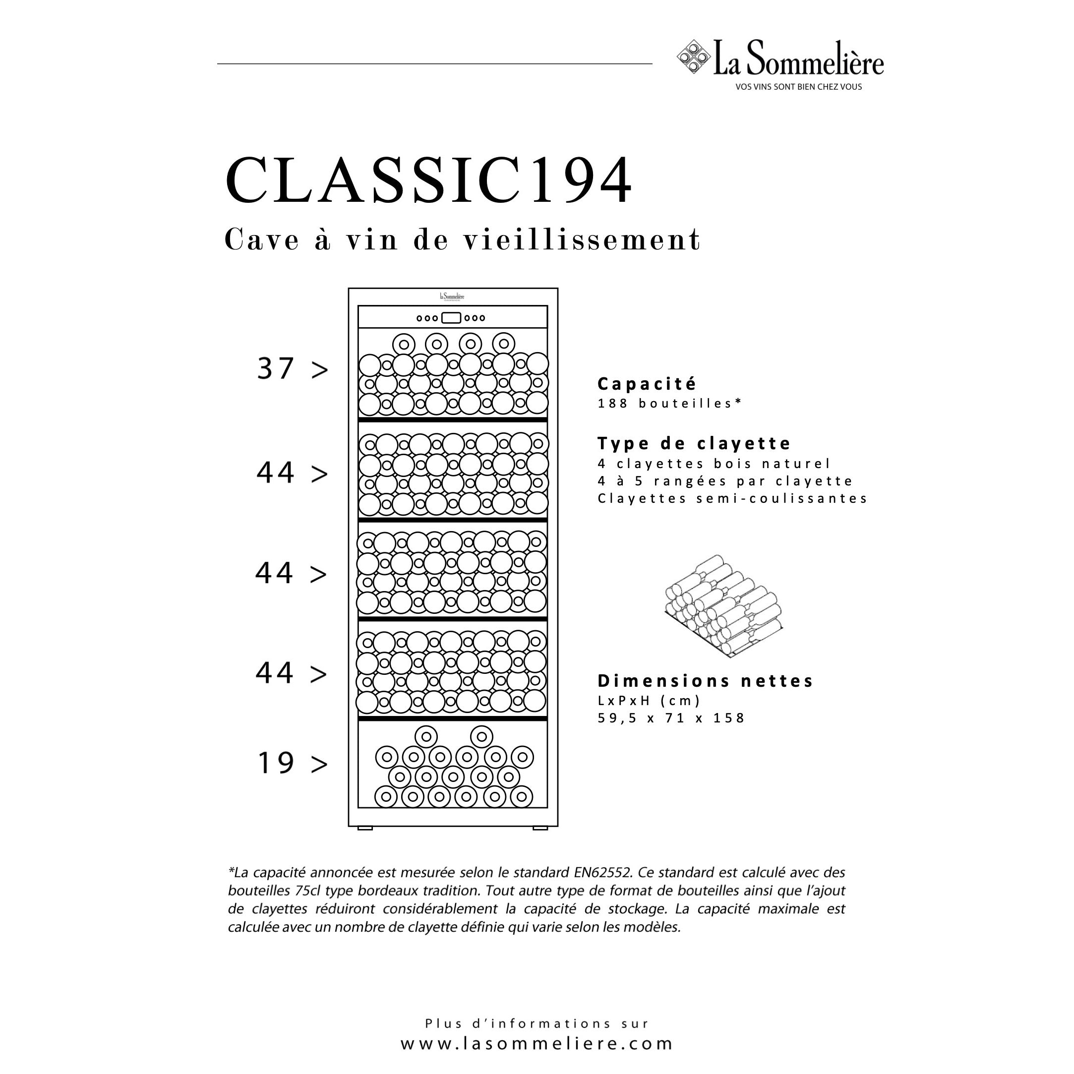 Weinkühlschrank La Sommelière 188 Flaschen CLASSIC194