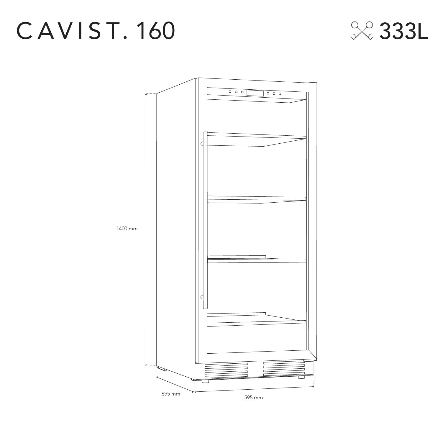 Weinkühlschrank 160 Flaschen CAVCE160